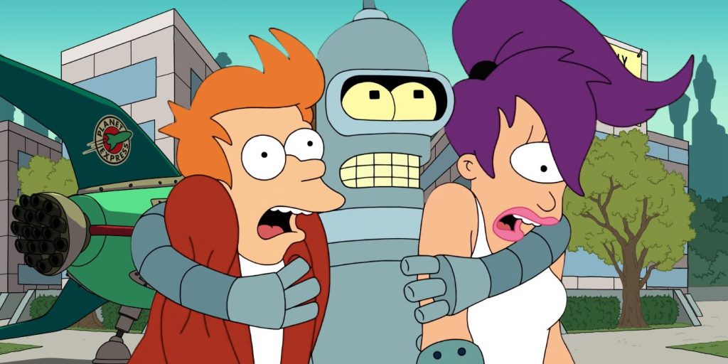 futurama-cast-in-front-of-the-animated-fulu-building-backdrop