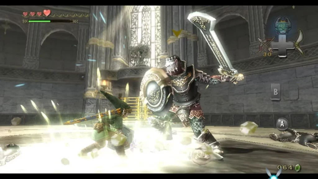All attack-related actions in the Wii version were performed by movement, but with severe restrictions.