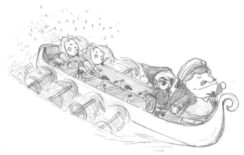 Early concept of Link's boat