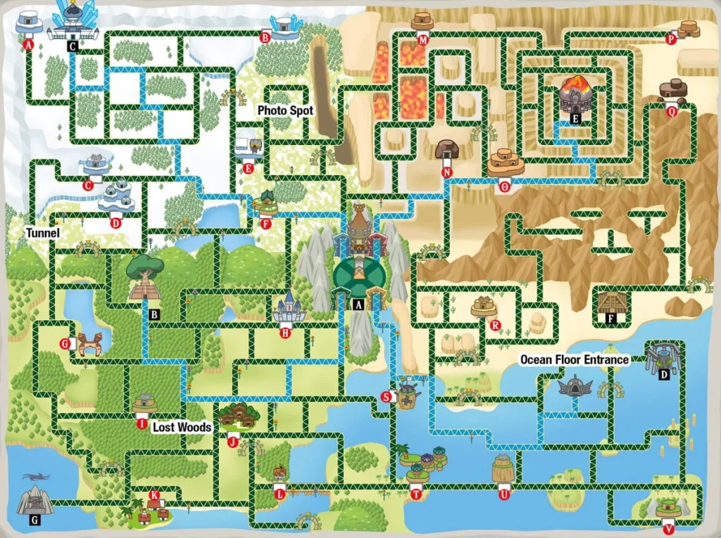 Final zelda map version with marked paths