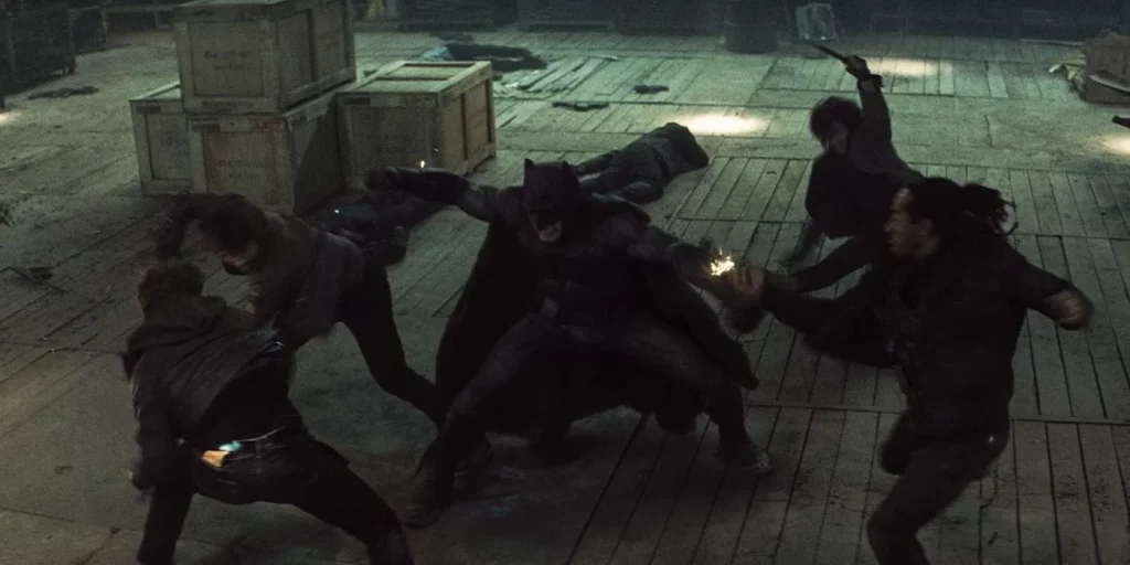 Batmans warehouse fight scene