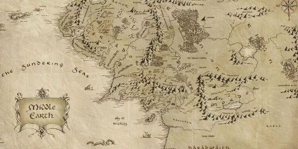 middle earth map lotr