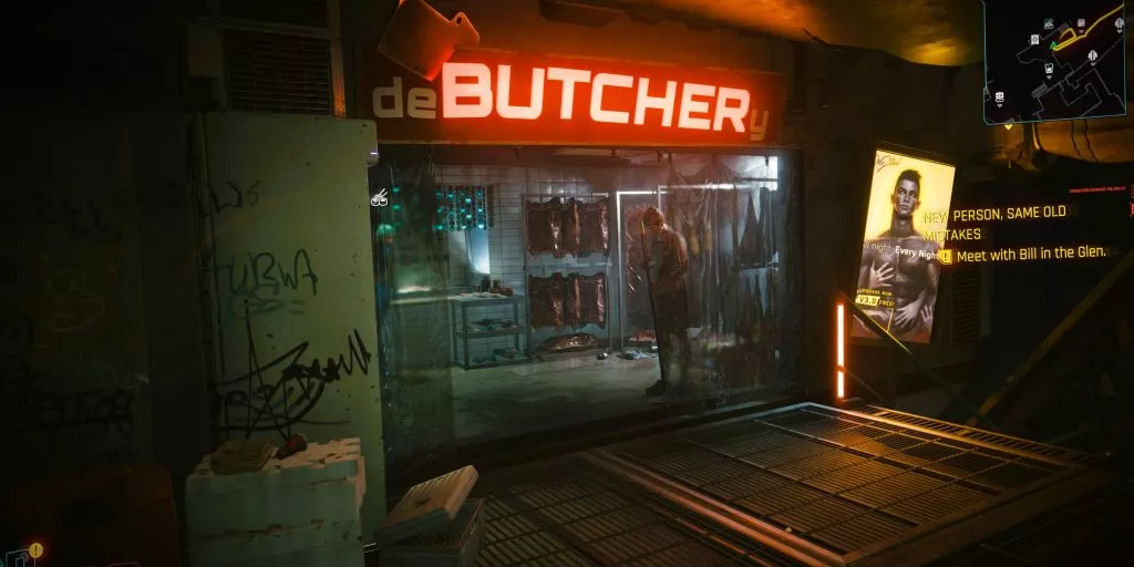 Location 1 Outside De Butchery in Cyberpunk 2077