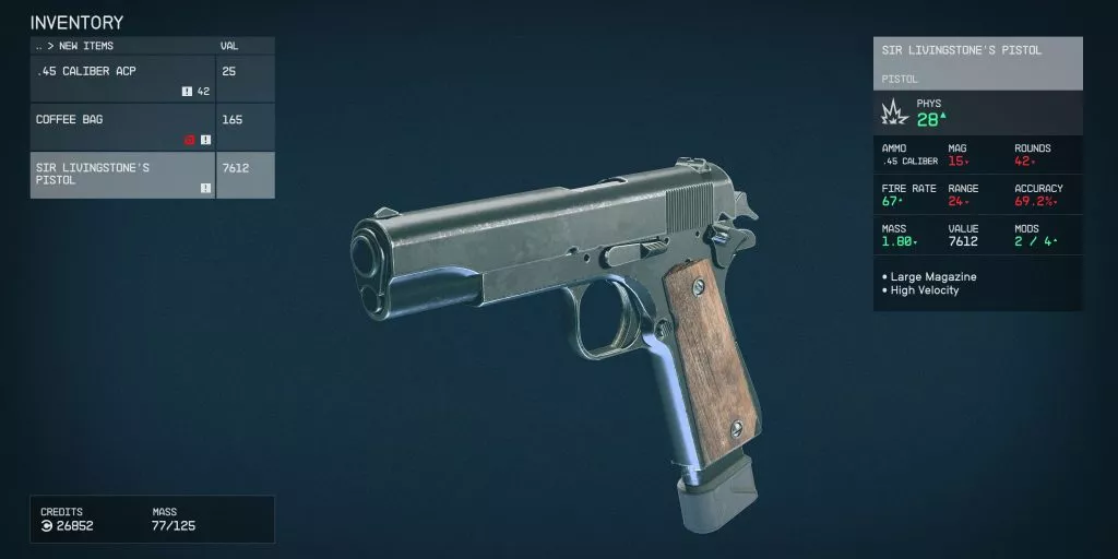 Starfield livingstones pistol