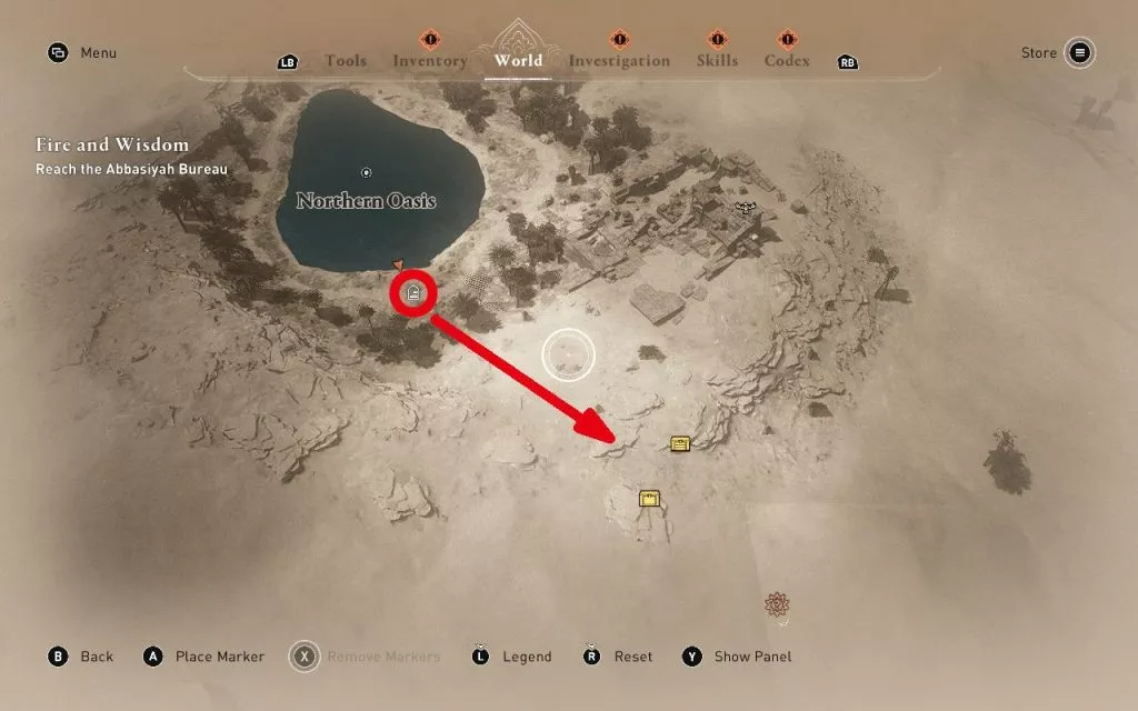 To embark on "The Calling," your first task is to track down the elusive hidden spot. Players need to set their sights on the North Wilderness, but to be even more precise, head over to the Northern Oasis. This particular location lies to the east of Anbar in Assassin's Creed Mirage.