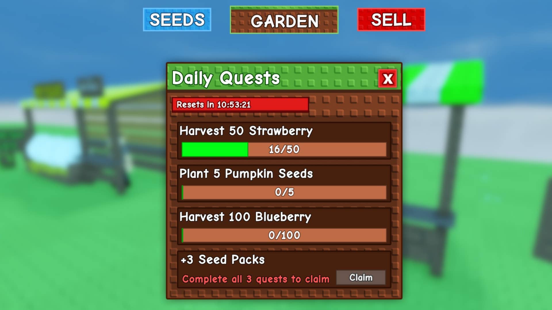 roblox grow a garden daily quest menu