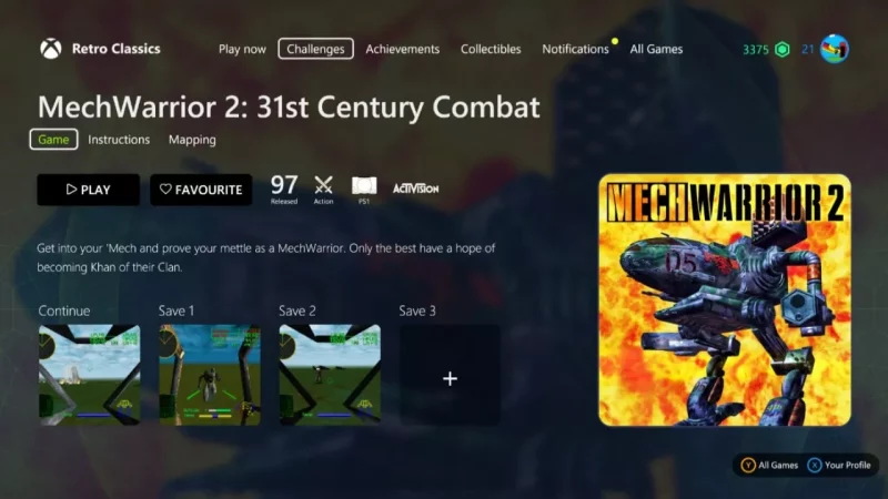One of the worst versions of MechWarrior 2 is available on Xbox Game Pass.