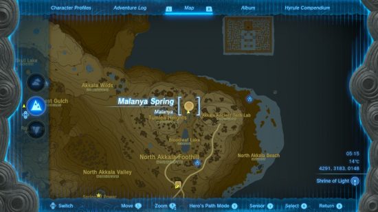 Map indicating Malanya's new whereabouts