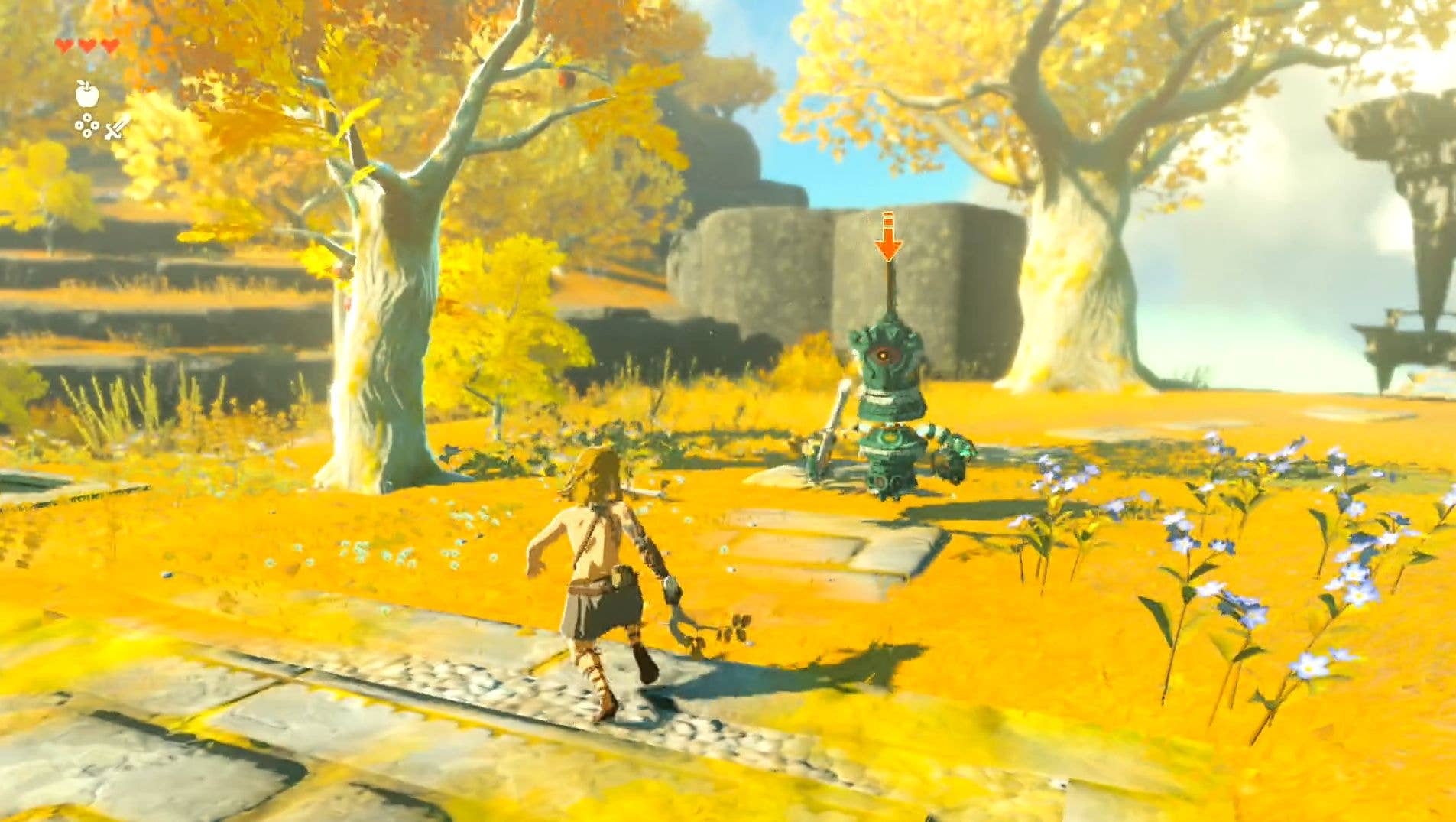 Link fighting a Zonai Soldier Construct