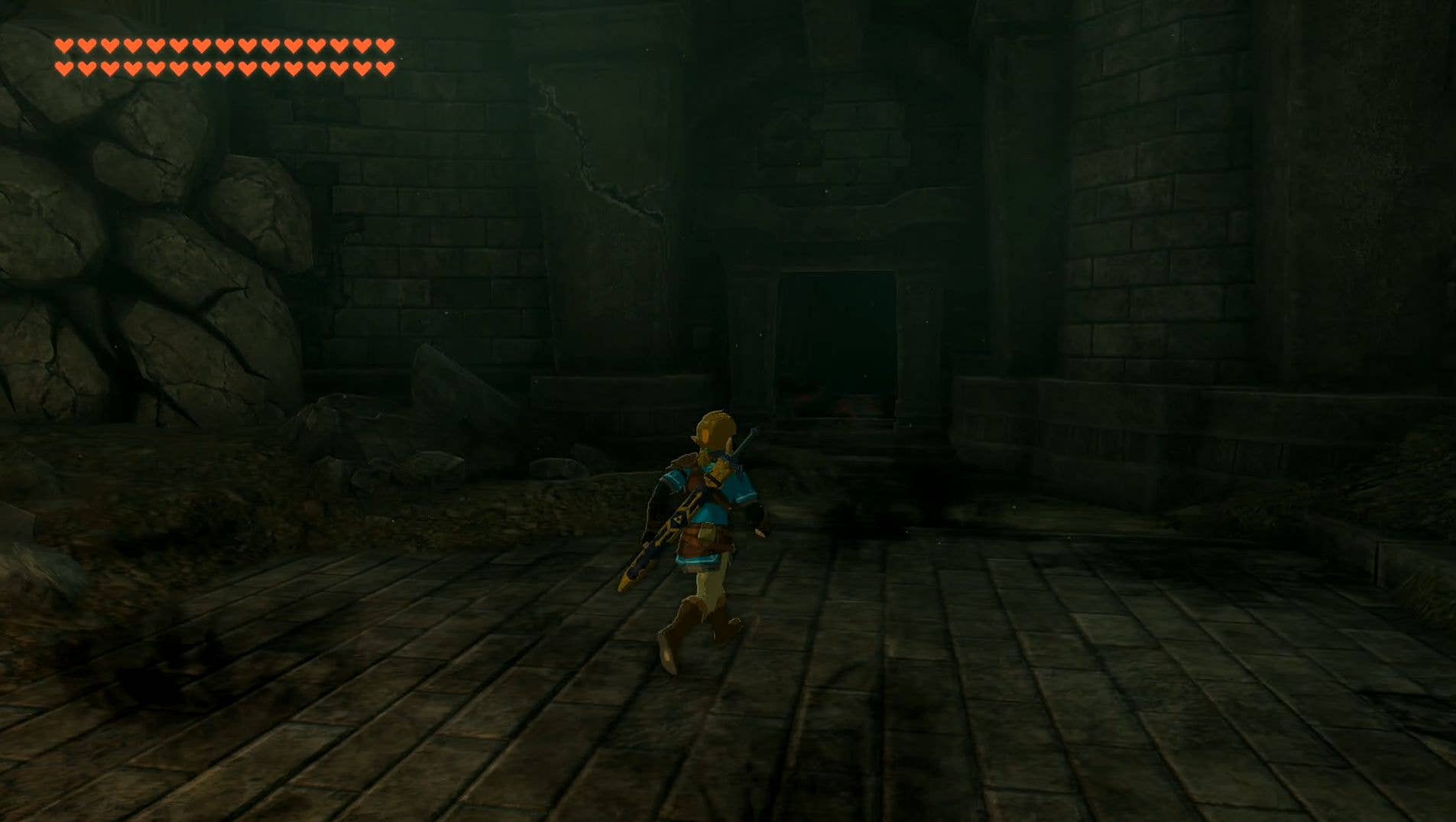 Link approaching a dark corridor
