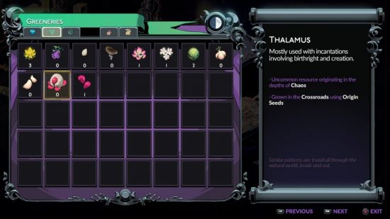 Hades 2 Thalamus menu