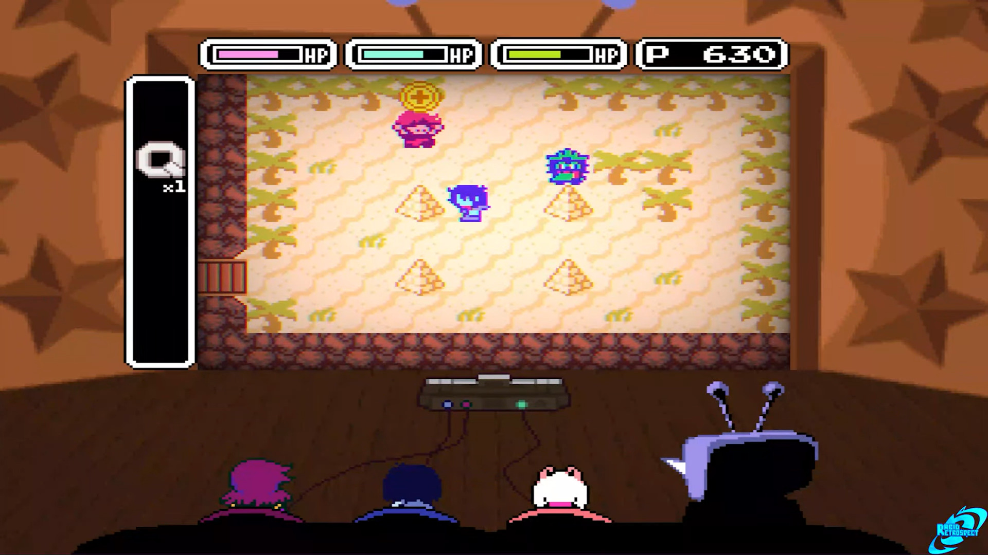 A chamber containing desert flora appears near the four-pyramid area (Visual reference: Toby Fox, @RabidRetrospectGames/YouTube)