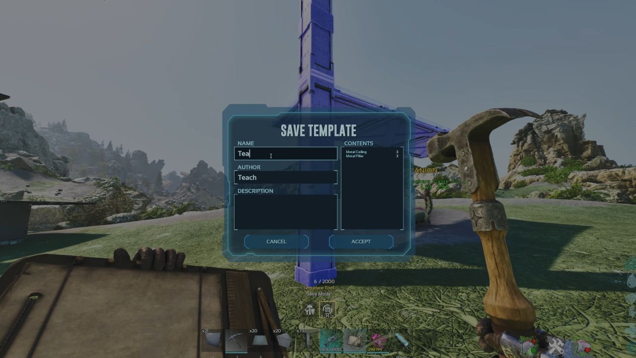 ARK: Survival Ascended, PC, Gameplay, How To Import & Export Templates, Screenshot