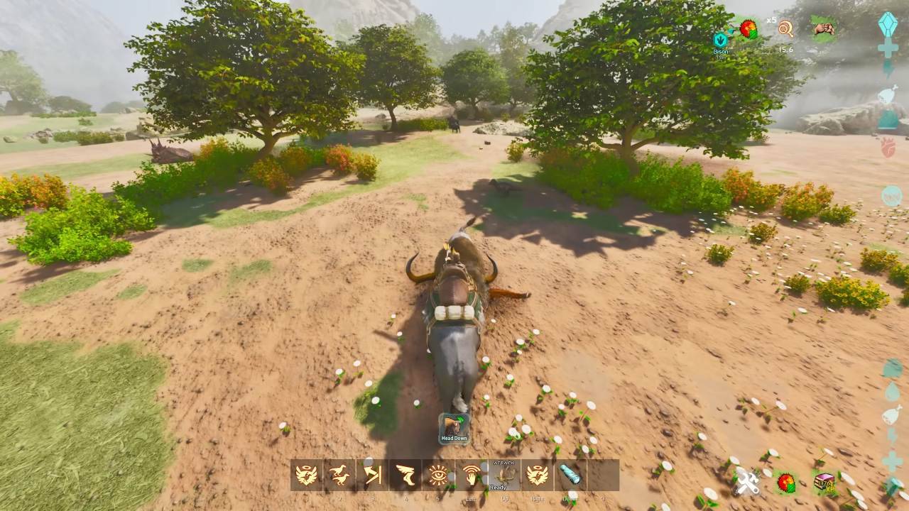 ARK Survival Ascended Guide, Bisons Abilities and Uses, Mastering Heads-Up Attack