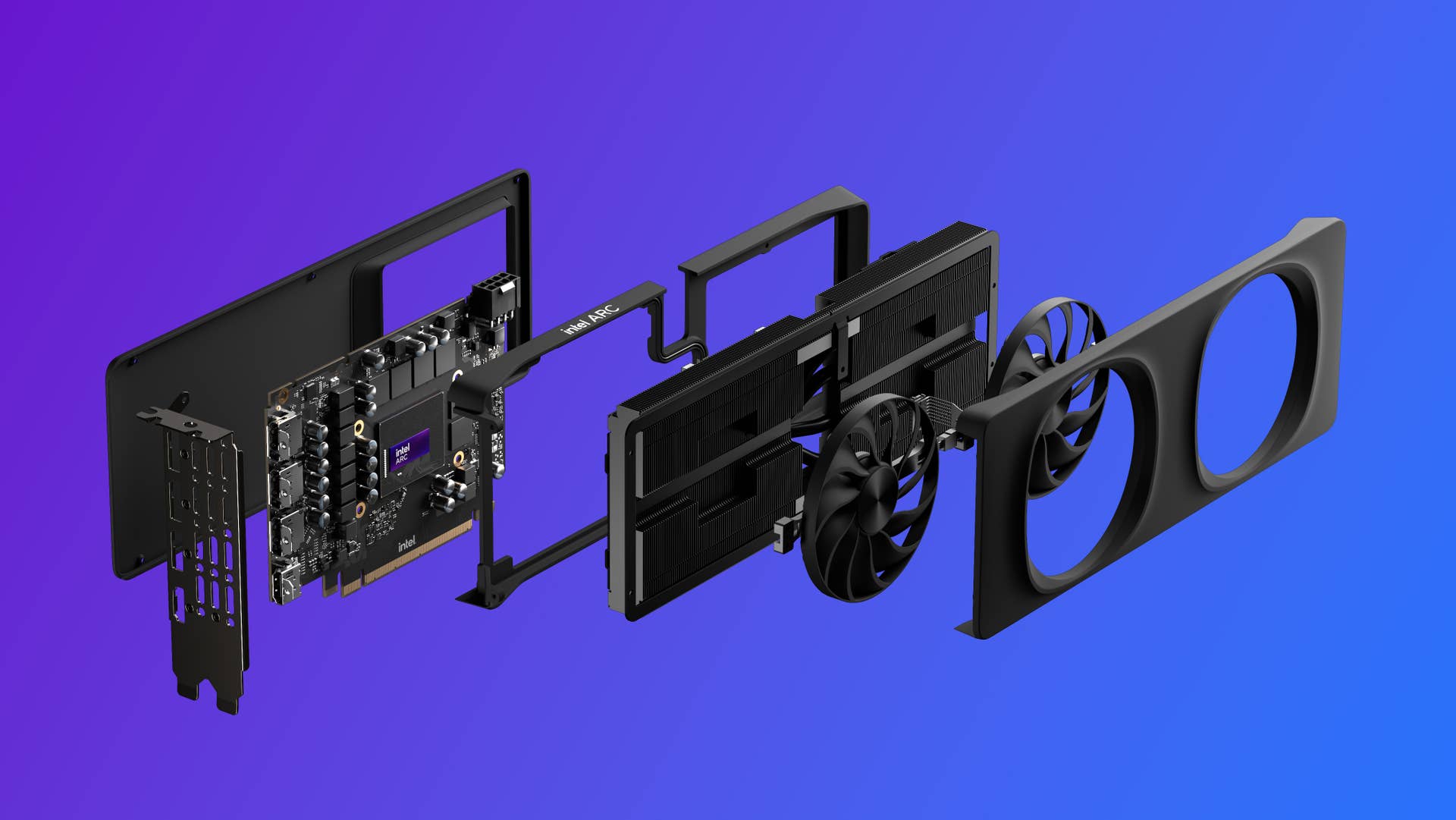 intel arc b580 exploded view