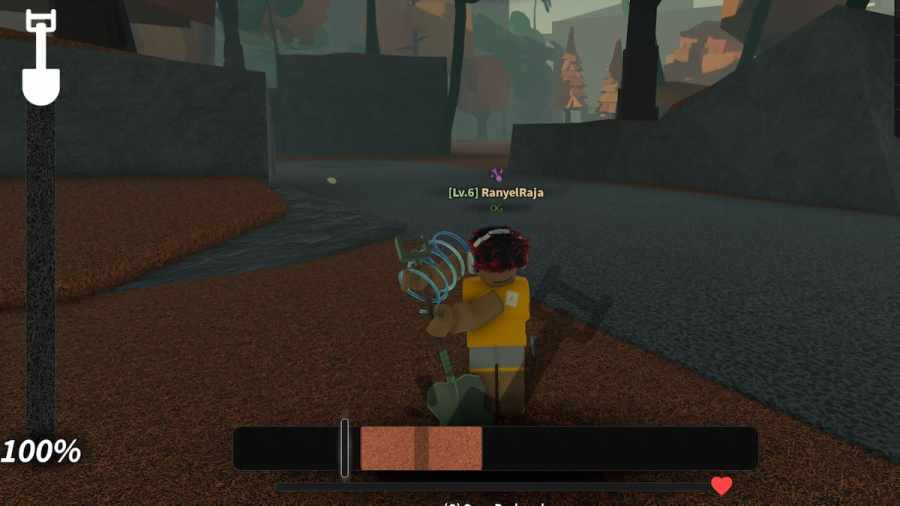 A player digging in Roblox DIG