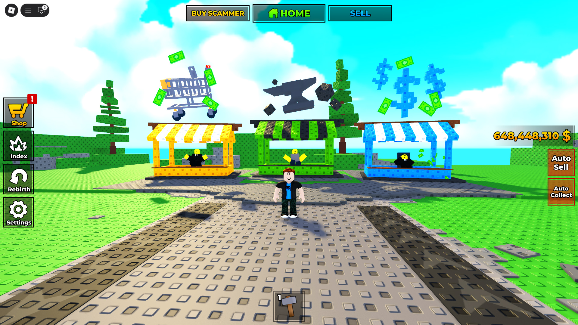 Crafting interface in Build a Scam Empire