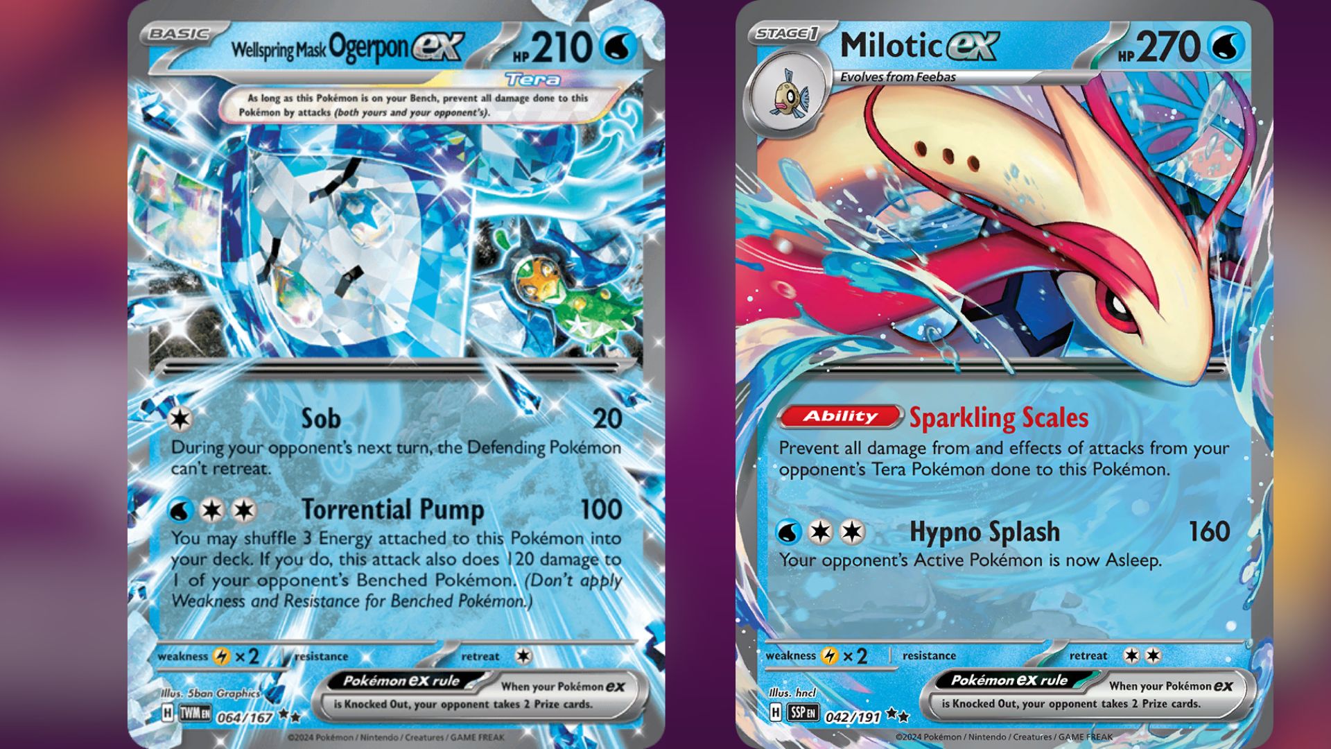 Wellspring Ogerpon ex and Milotic ex (Image via TPC)