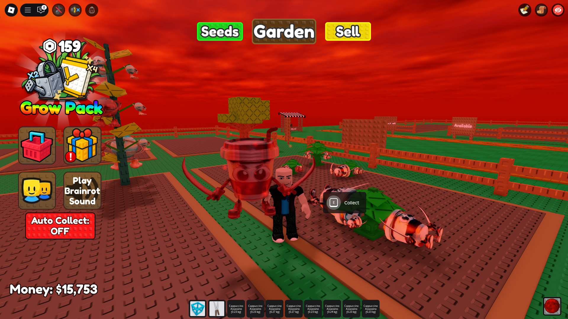 Gameplay still from Brainrot Garden (Image via Roblox Corporation)