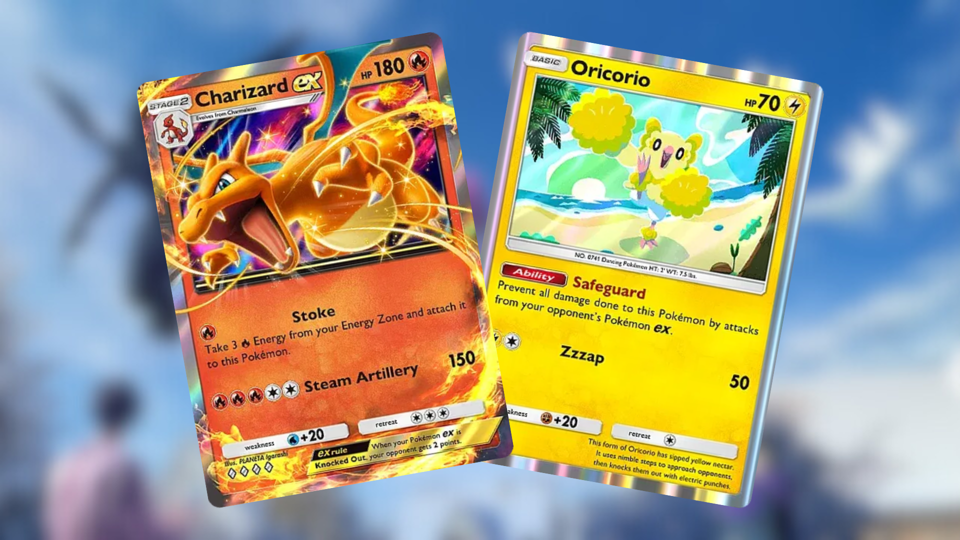 Charizard ex and Oricorio (Image via The Pokemon Company)