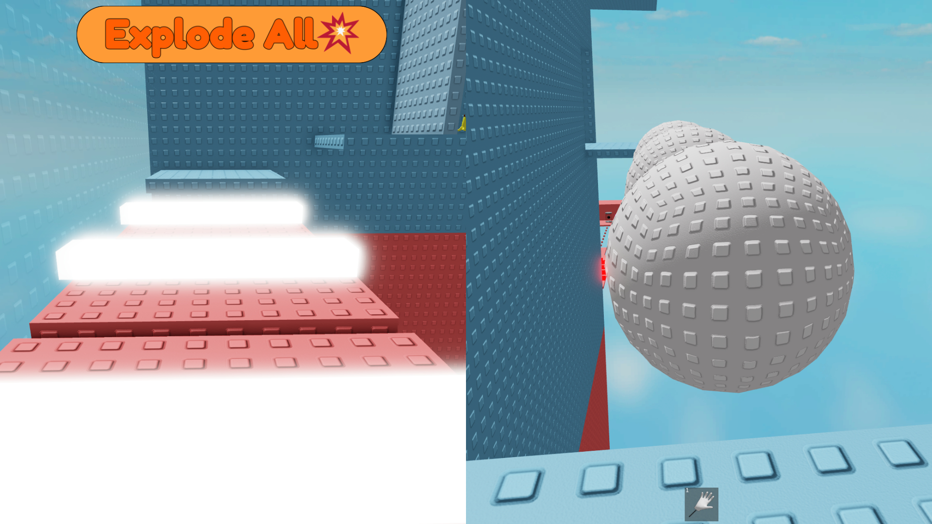 Damage Studs and the White Vanishing Studs (Image via Roblox Corporation)