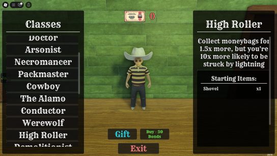 Dead Rails Guide: High Roller Class