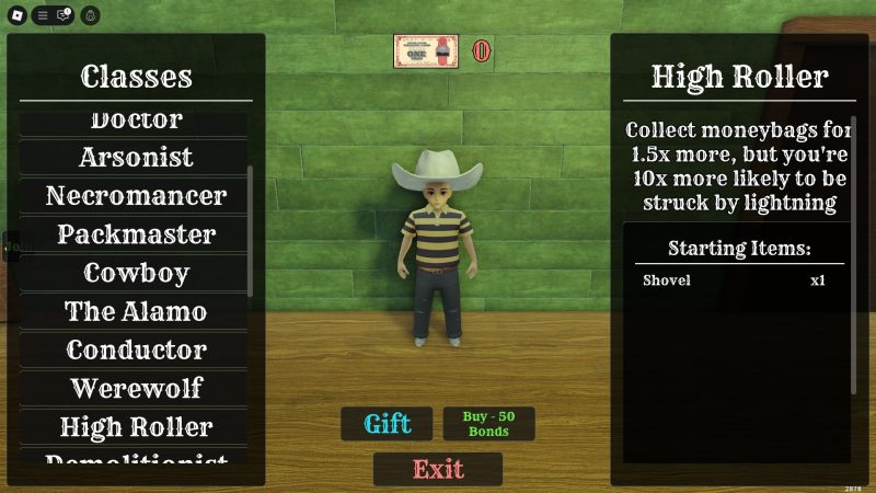 Dead Rails Guide: High Roller Class