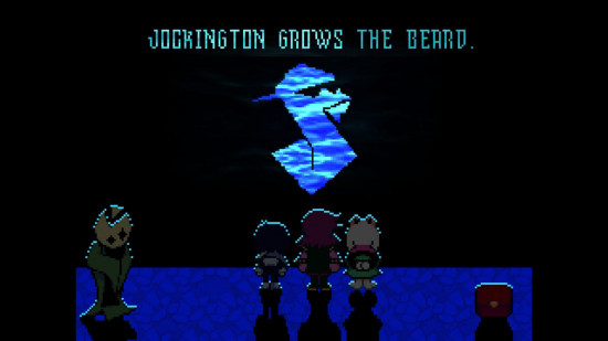 Deltarune Chapter 4 piano guide - a picture of the characters looking at a screen