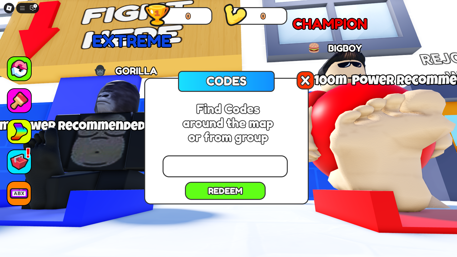 Redeeming codes (Image via Roblox)