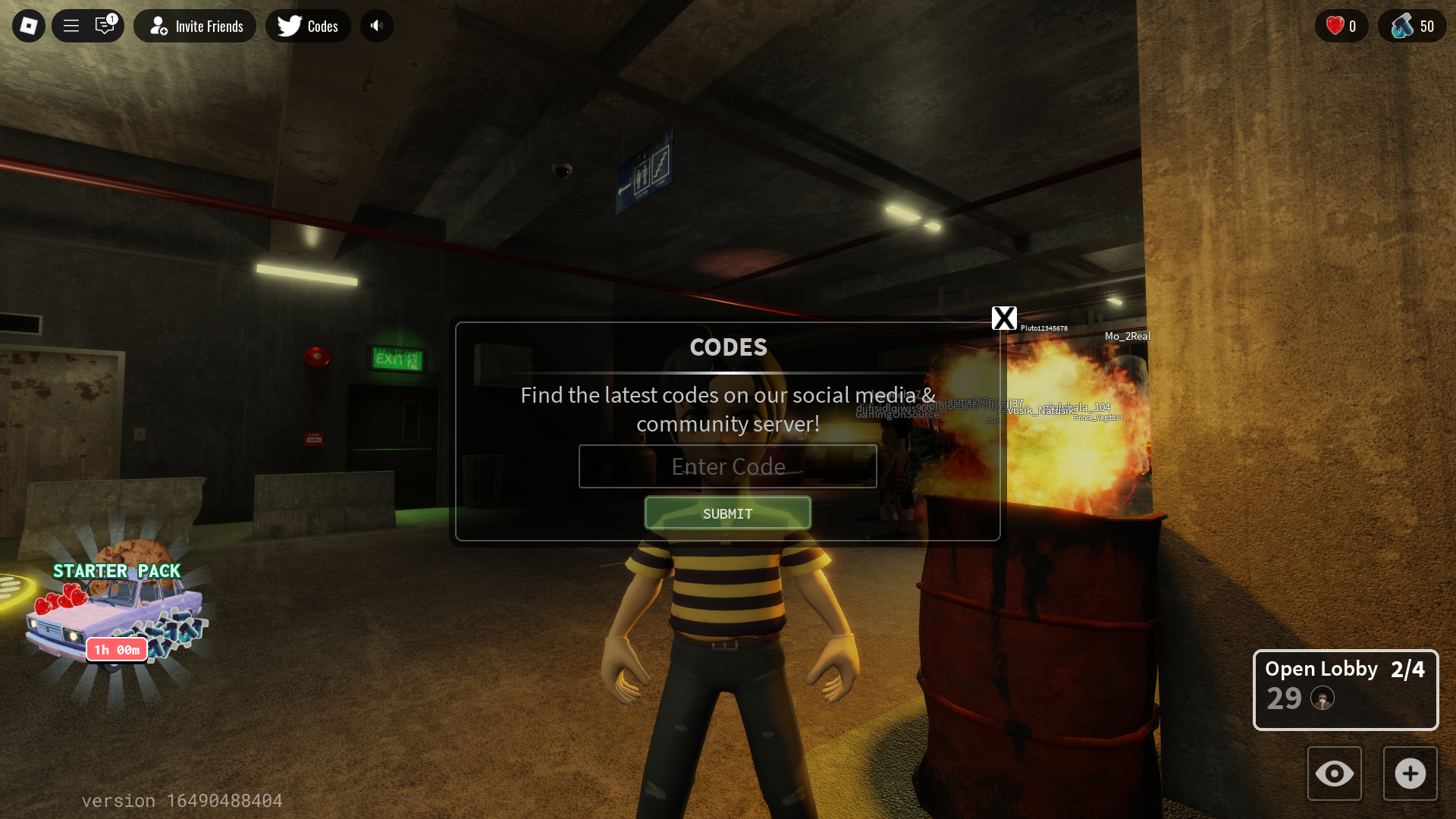 Redeeming codes (Image via Roblox)