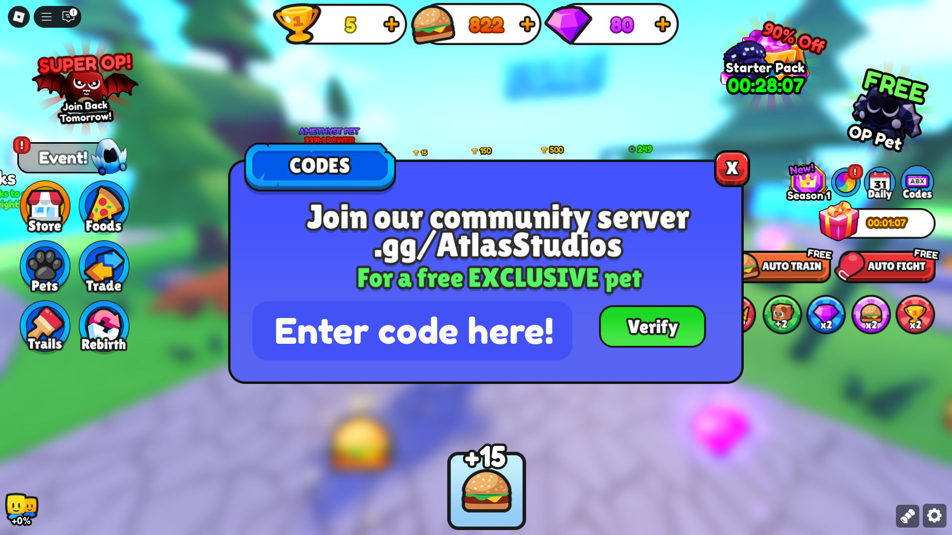 Redeeming codes (Image via Roblox)