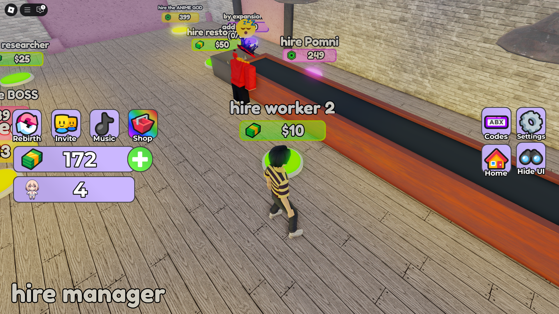 Buying workers for factory (Image via Roblox)