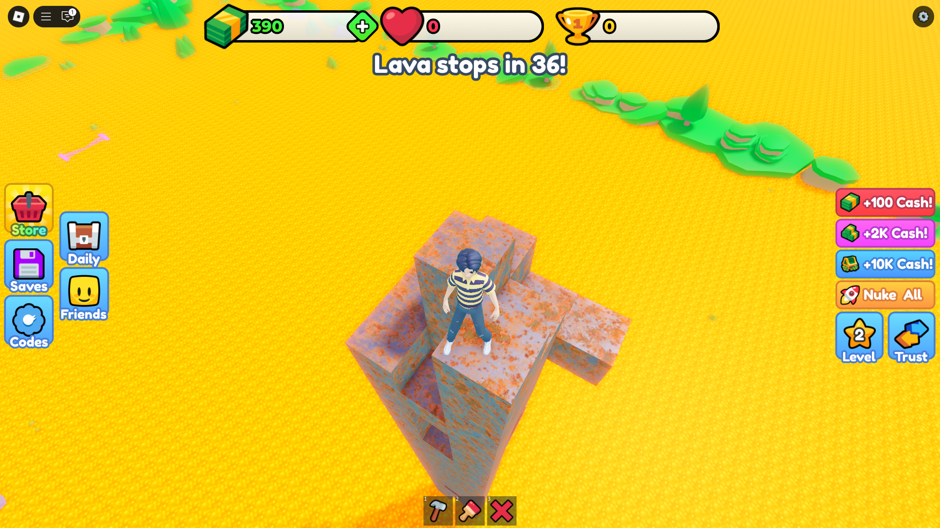 Multi-level lava evasion structure (Gameplay example)