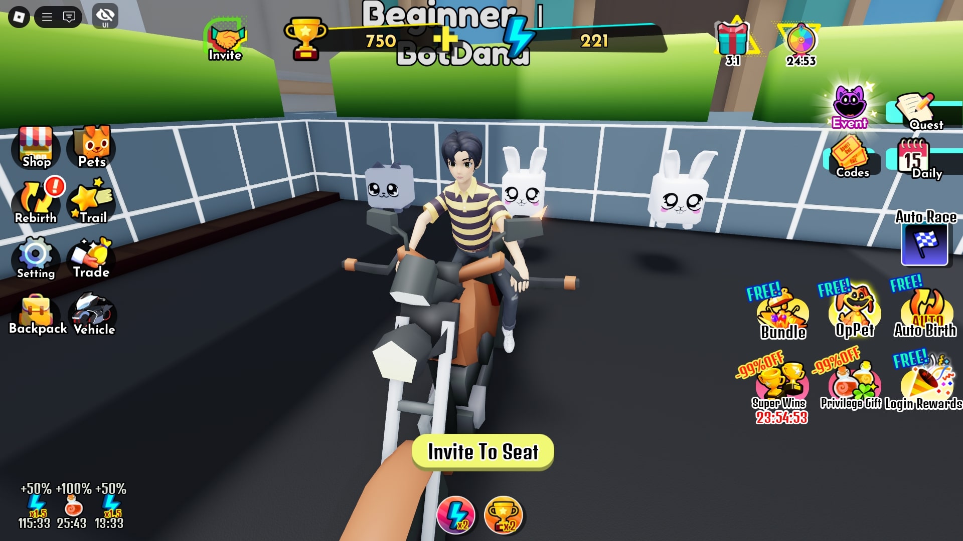 Active boosts (Image via Roblox)