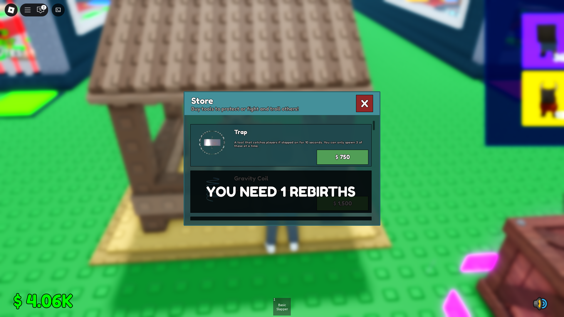 Buying traps for base (Image via Roblox)