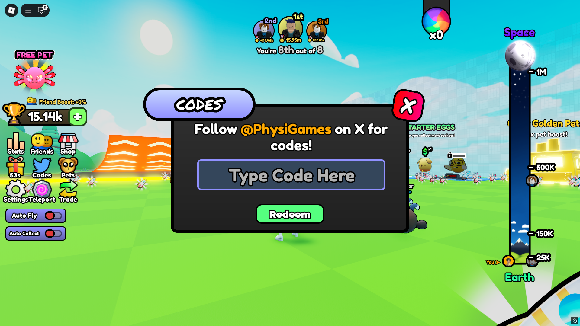 Code redemption interface visual guide