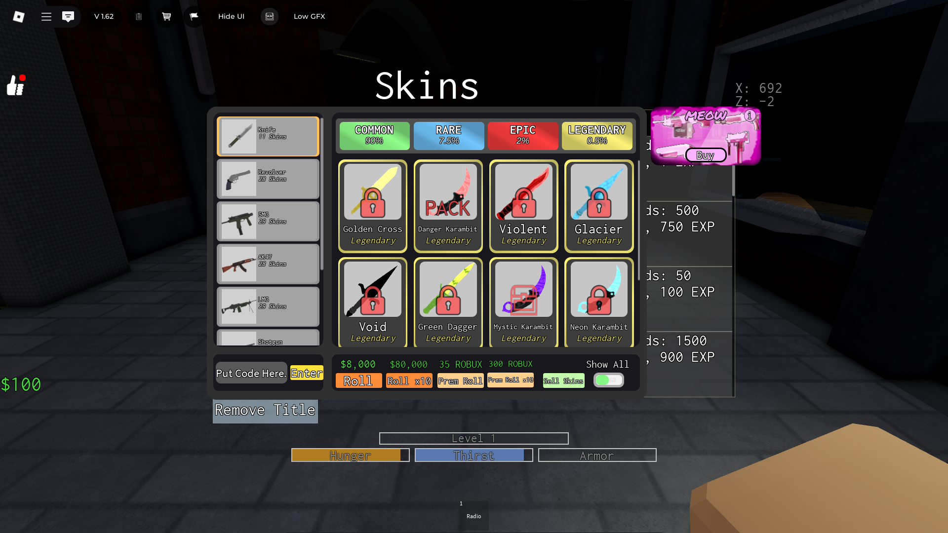 Redeeming codes (Image via Roblox)