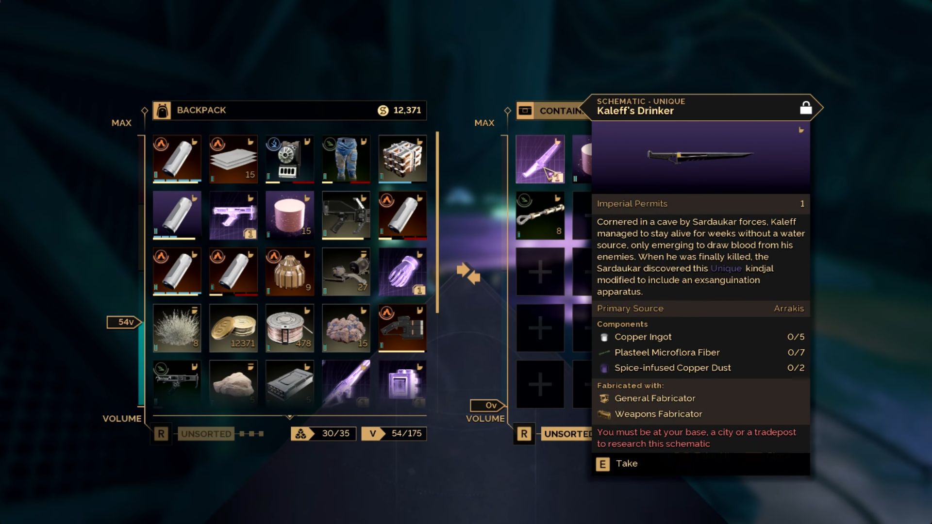 The Kaleff’s Drinker in Dune Awakening (Image via Funcom, SiNKiLLeR/YouTube)