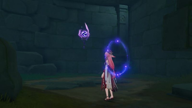 Electroculus location between Shirikoro Peak and Chirai Shrine in Genshin Impact