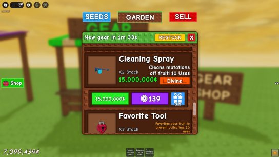 Grow a Garden Guide: How To Get Cleaning Spray