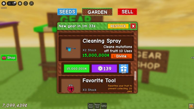 Grow a Garden Guide: How To Get Cleaning Spray