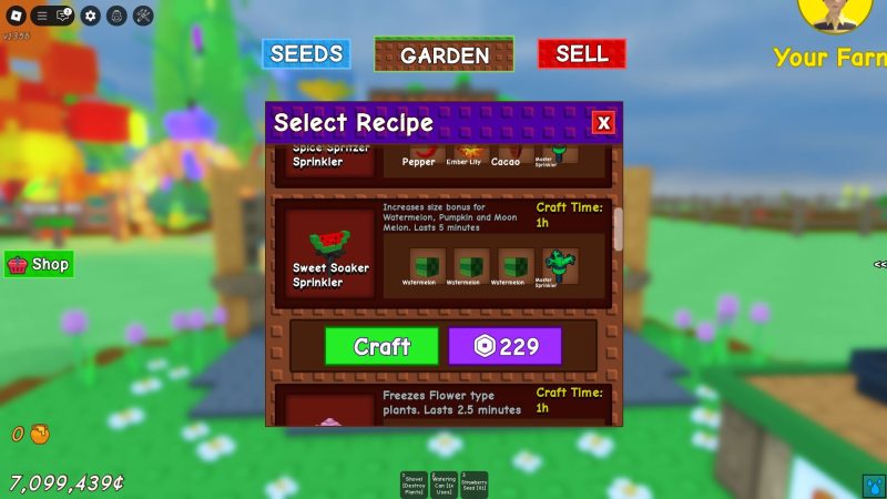 Grow a Garden Guide: Sweet Soaker Sprinkler