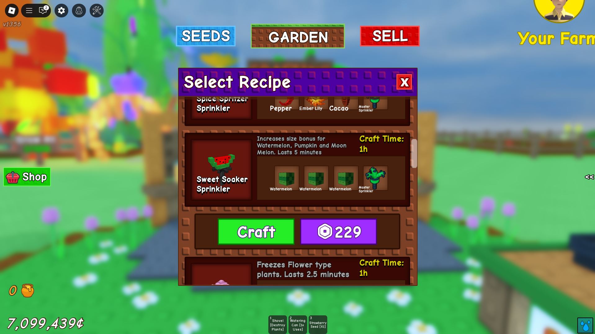 Grow a Garden Guide: Sweet Soaker Sprinkler