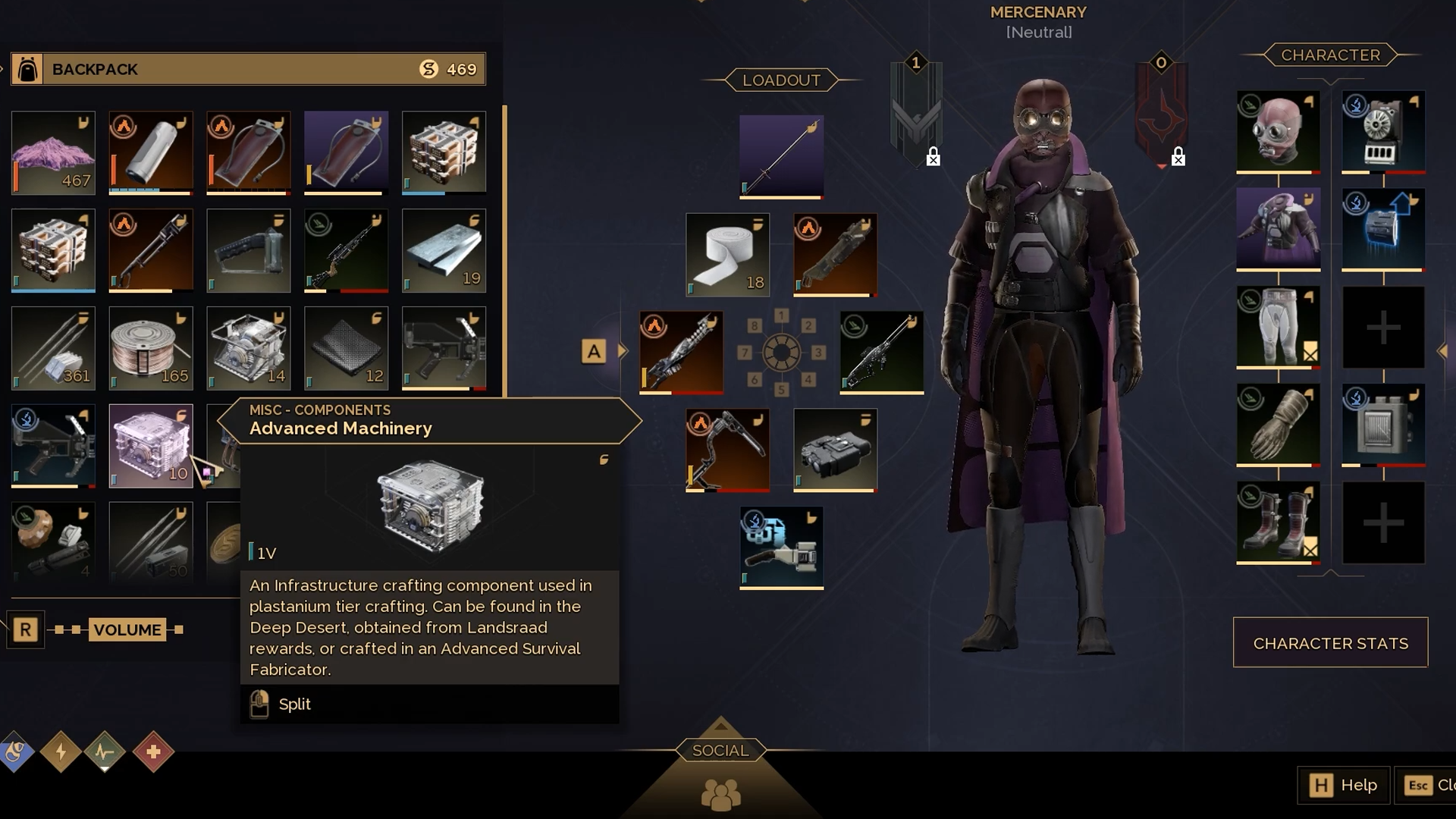 Crafting plastanium-grade equipment requires Advanced Machinery