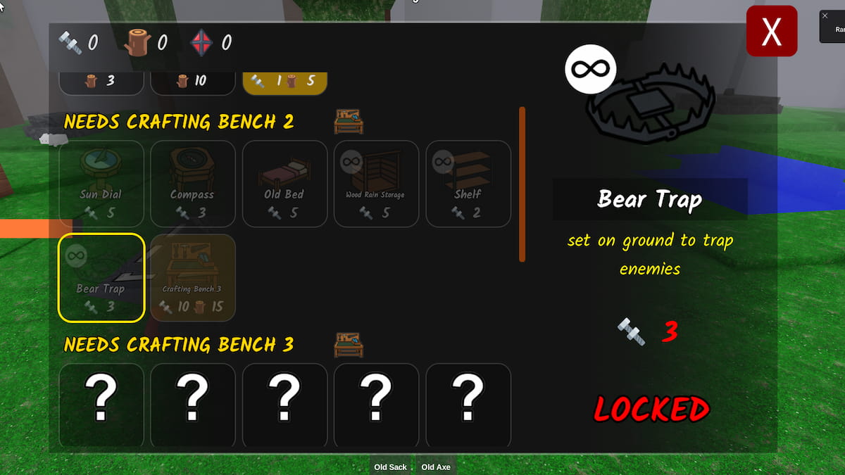 Crafting mechanics example