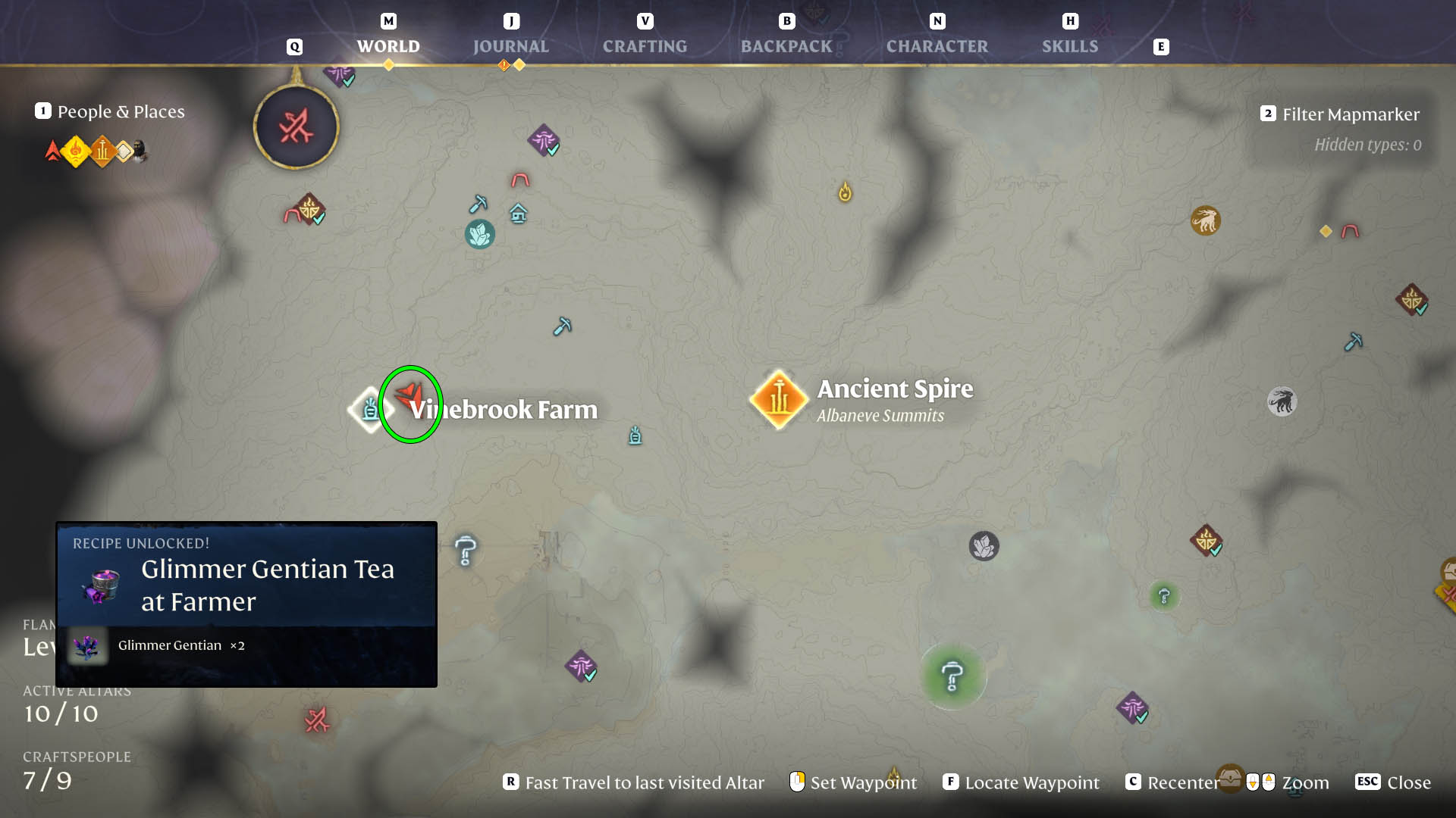 How to Get Glimmer Gentain in Enshrouded map location