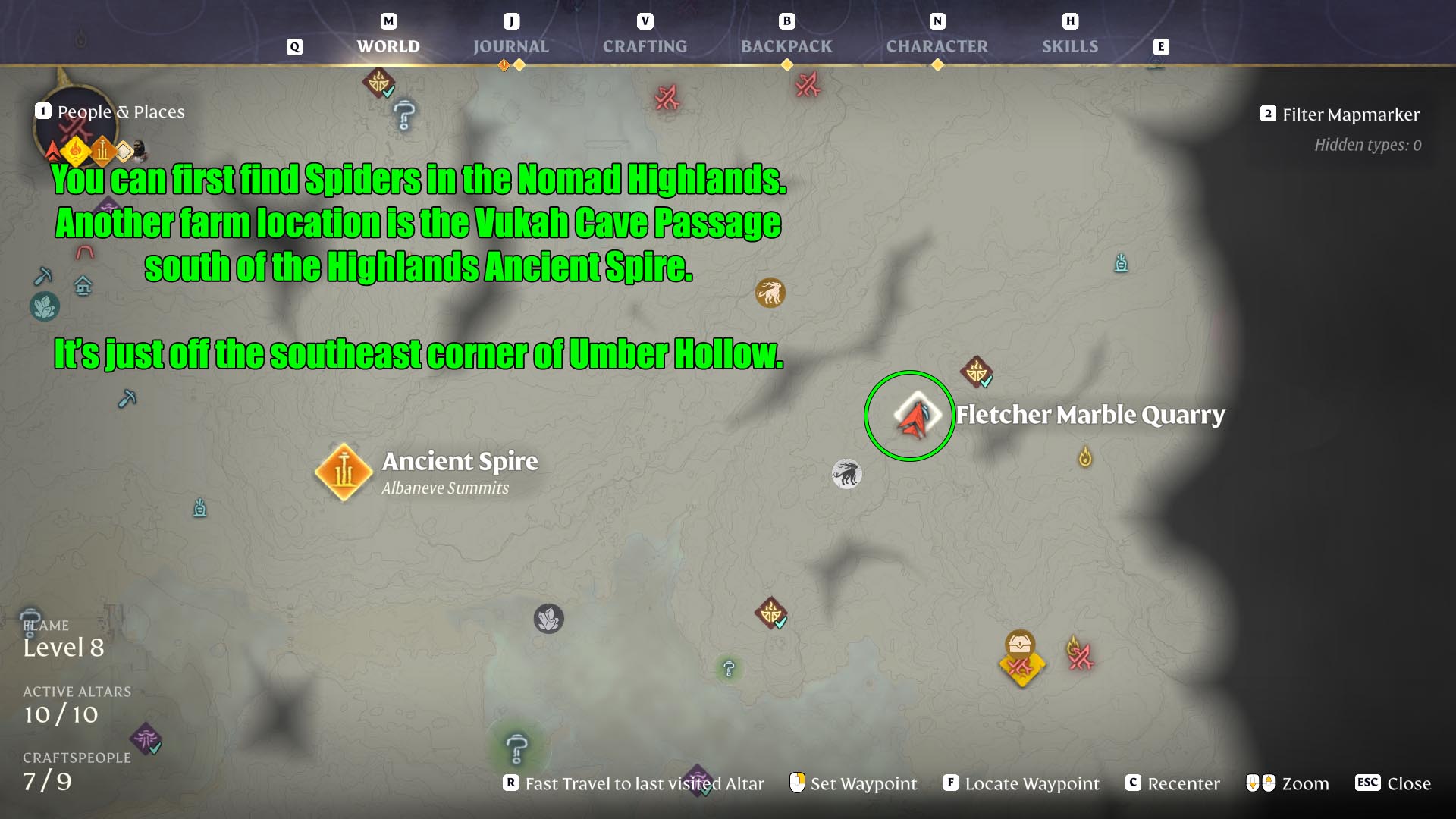 How to Get Spider Gland in Enshrouded map location