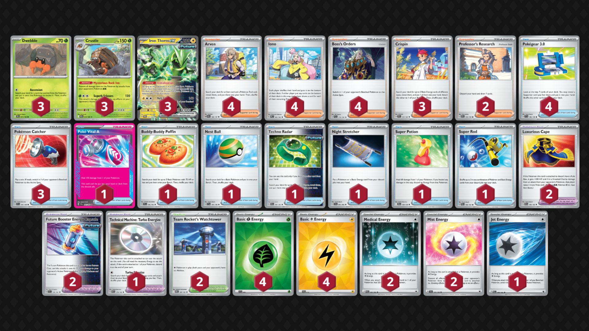 Iron Thorns ex decklist (Image via TPC)