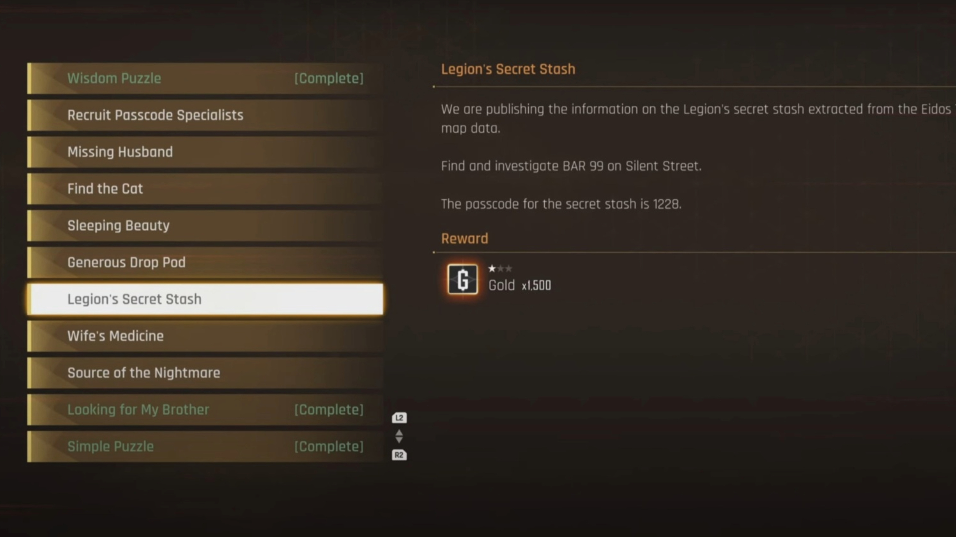 Legion's Secret Stash quest info