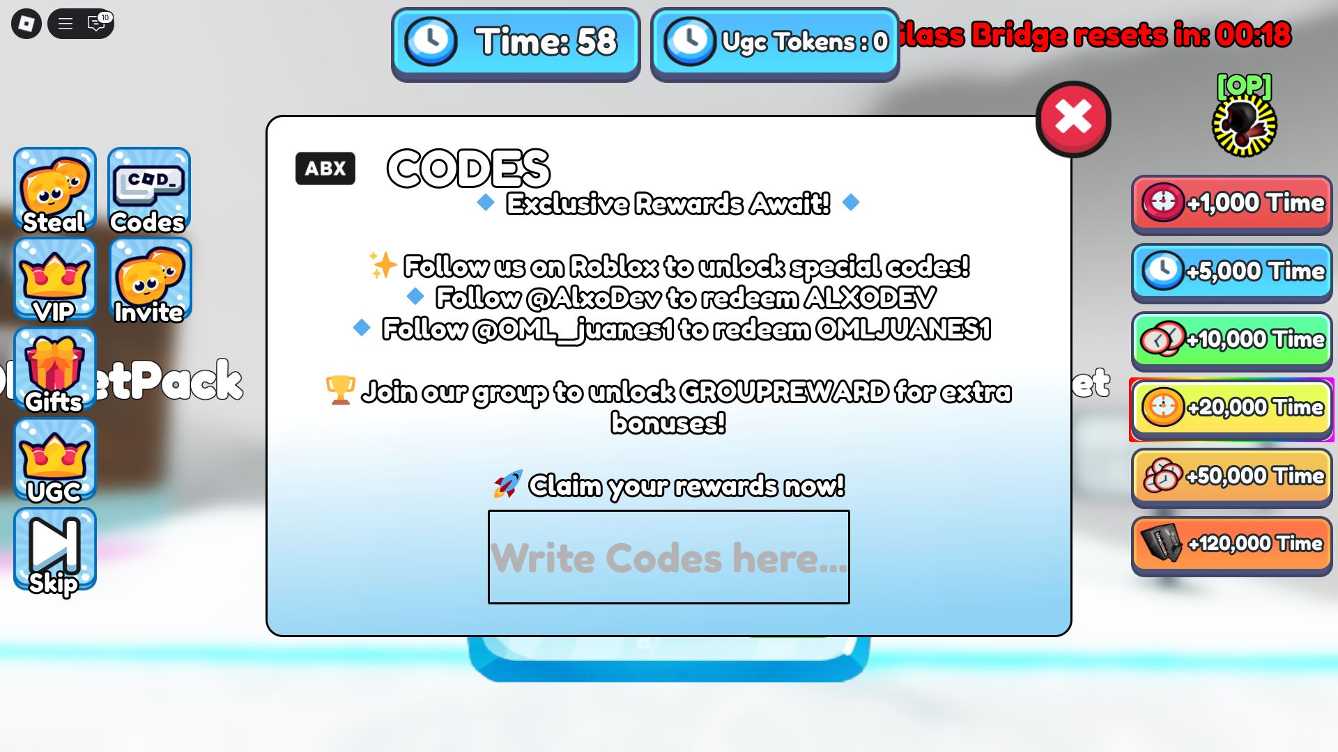 Redeeming codes (Image via Roblox)